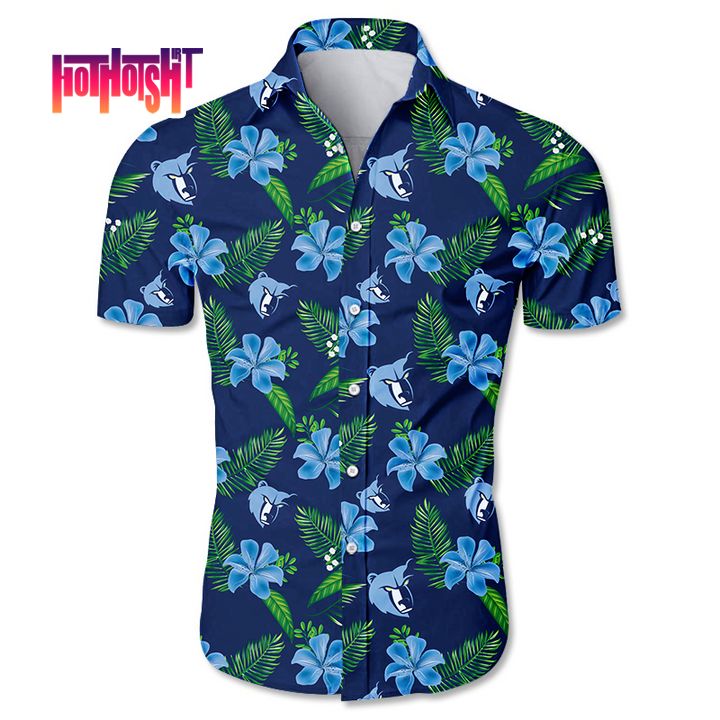 Miami Heat Tropical Flowers Button Up Shirt