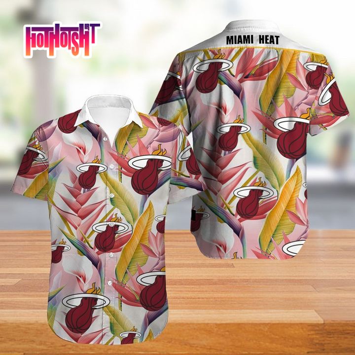 Here’s Miami Heat Flower Graphic Hawaiian Shirt