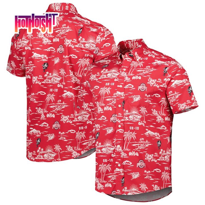 Ohio State Buckeyes Spooner Scarlet Classic Hawaiian Shirt