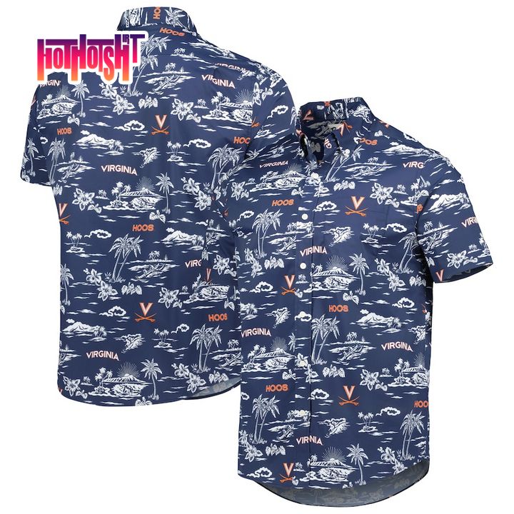 New Taobao Washington Nationals Stars Stripes Navy Oxford Hawaiian Shirt