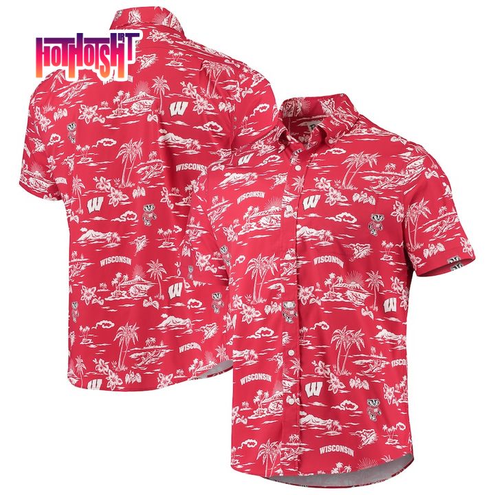 Best-Buy Wisconsin Badgers Spooner Red Classic Hawaiian Shirt