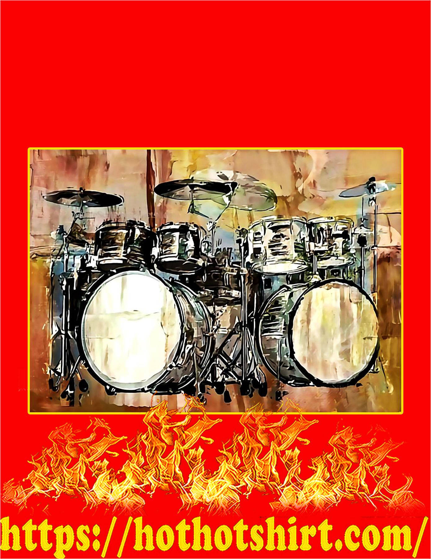 Drummer Vintage Drum Set Poster