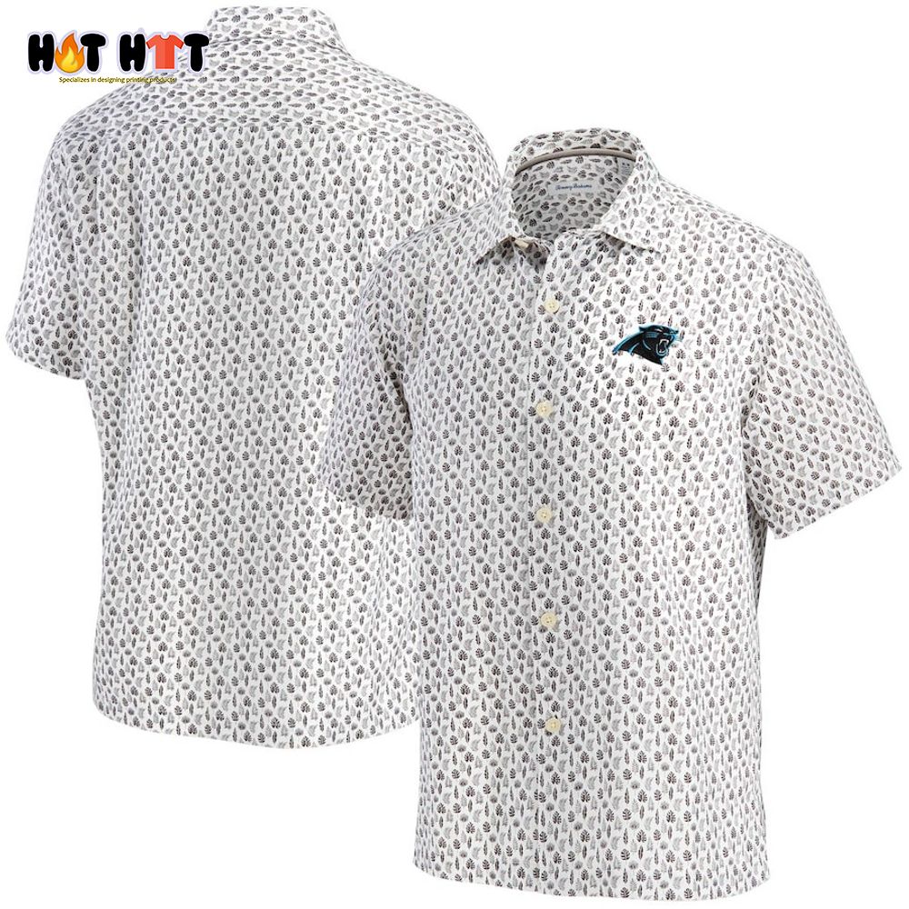 Carolina Panthers Baja Mar Woven White Button-Up Shirt