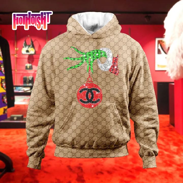 Grinch Hand Channel Ornament Gucci Luxury Hoodie