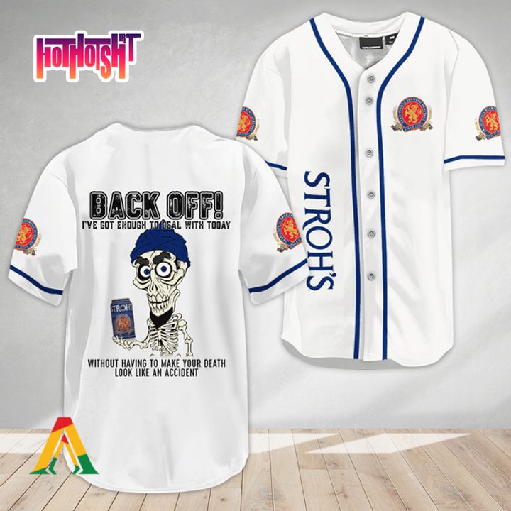 Jeff Dunham Achmed Back Off With Stroh's Baseball Jersey