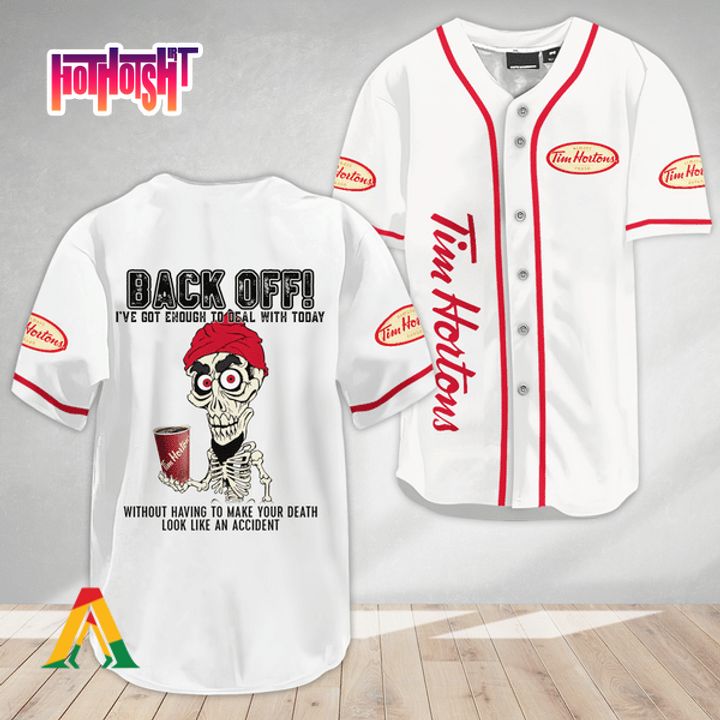 Jeff Dunham Achmed Back Off With Tim Hortons Baseball Jersey