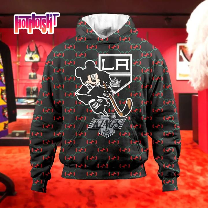 Los Angeles Kings Mickey Mouse Gucci All Over Print Hoodie