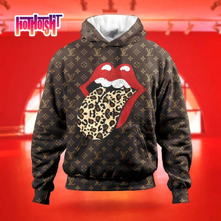 The Rolling Stones Leopard Tongue Louis Vuitton Hoodie