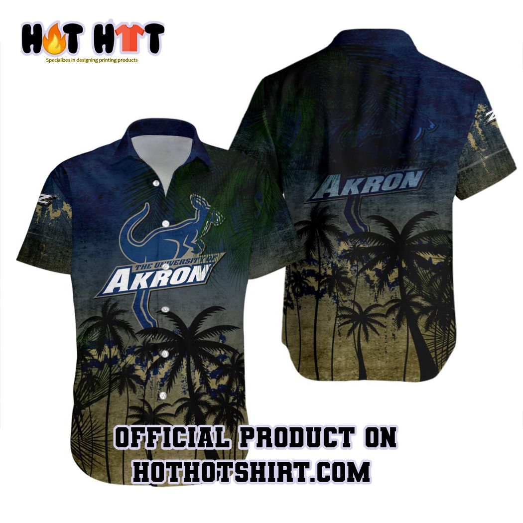Akron zips ncaa palm tree hawaiian shirt and short