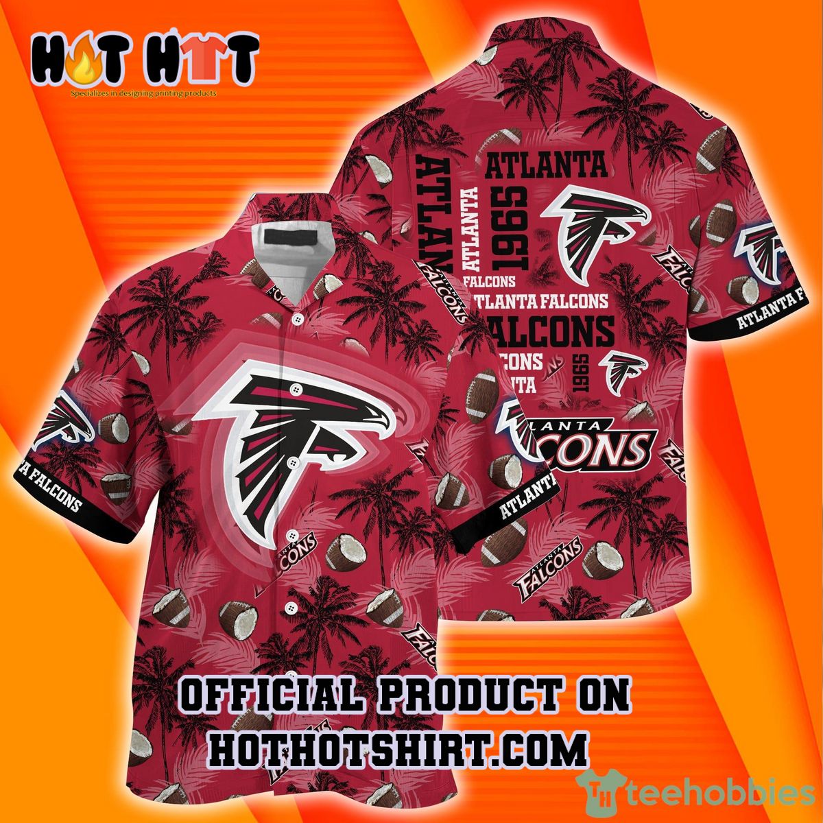 Atlanta falcons nfl palm tree hawaiian shirt and short