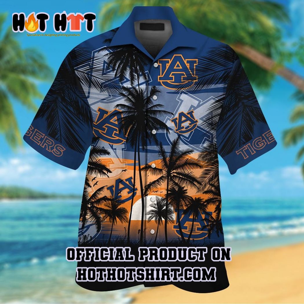 Auburn tigers ncaa palm tree hawaiian shirt and short