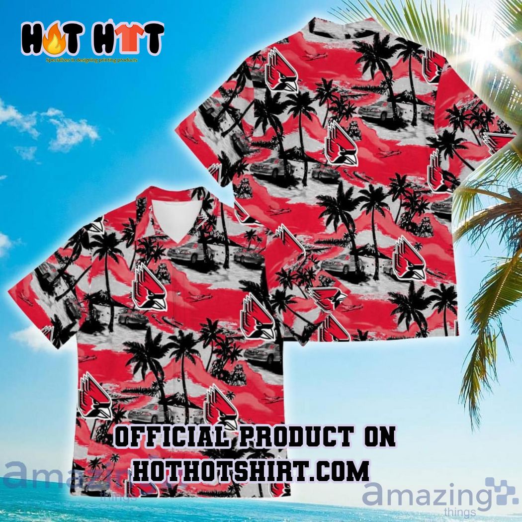 Ball state cardinals ncaa palm tree hawaiian shirt and short