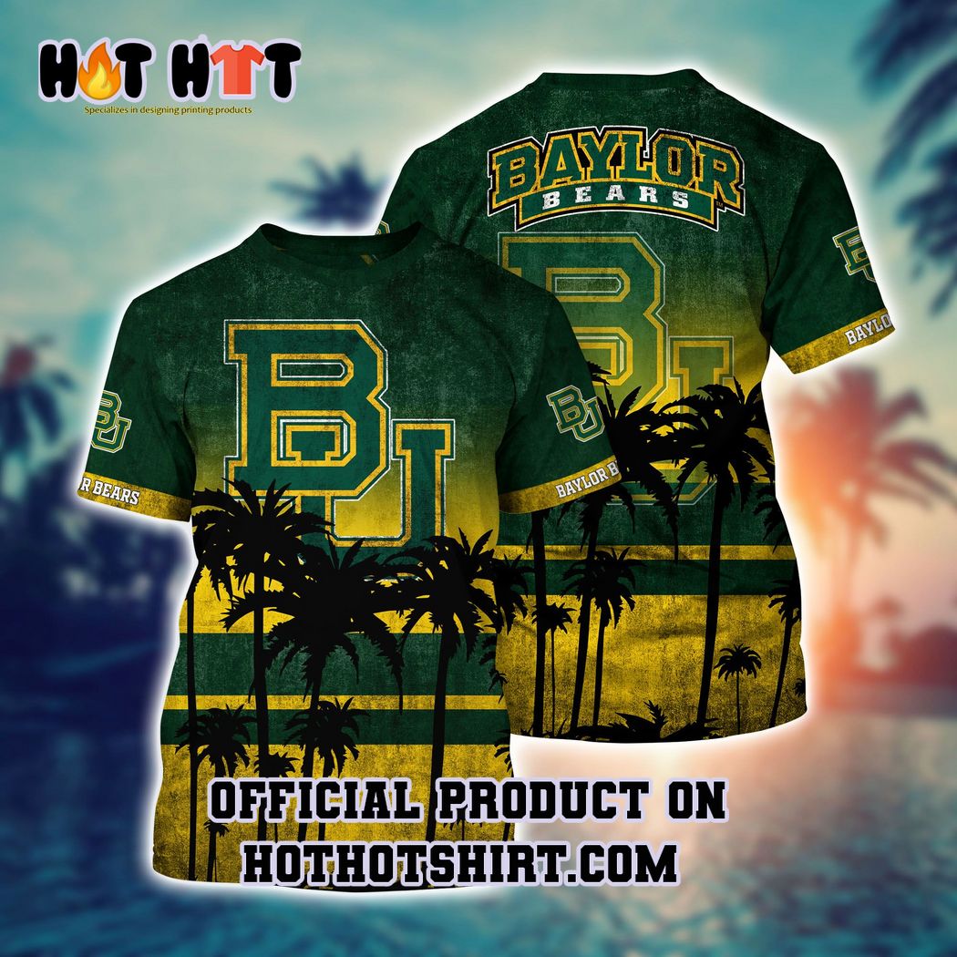 Baylor bears ncaa palm tree hawaiian shirt and short