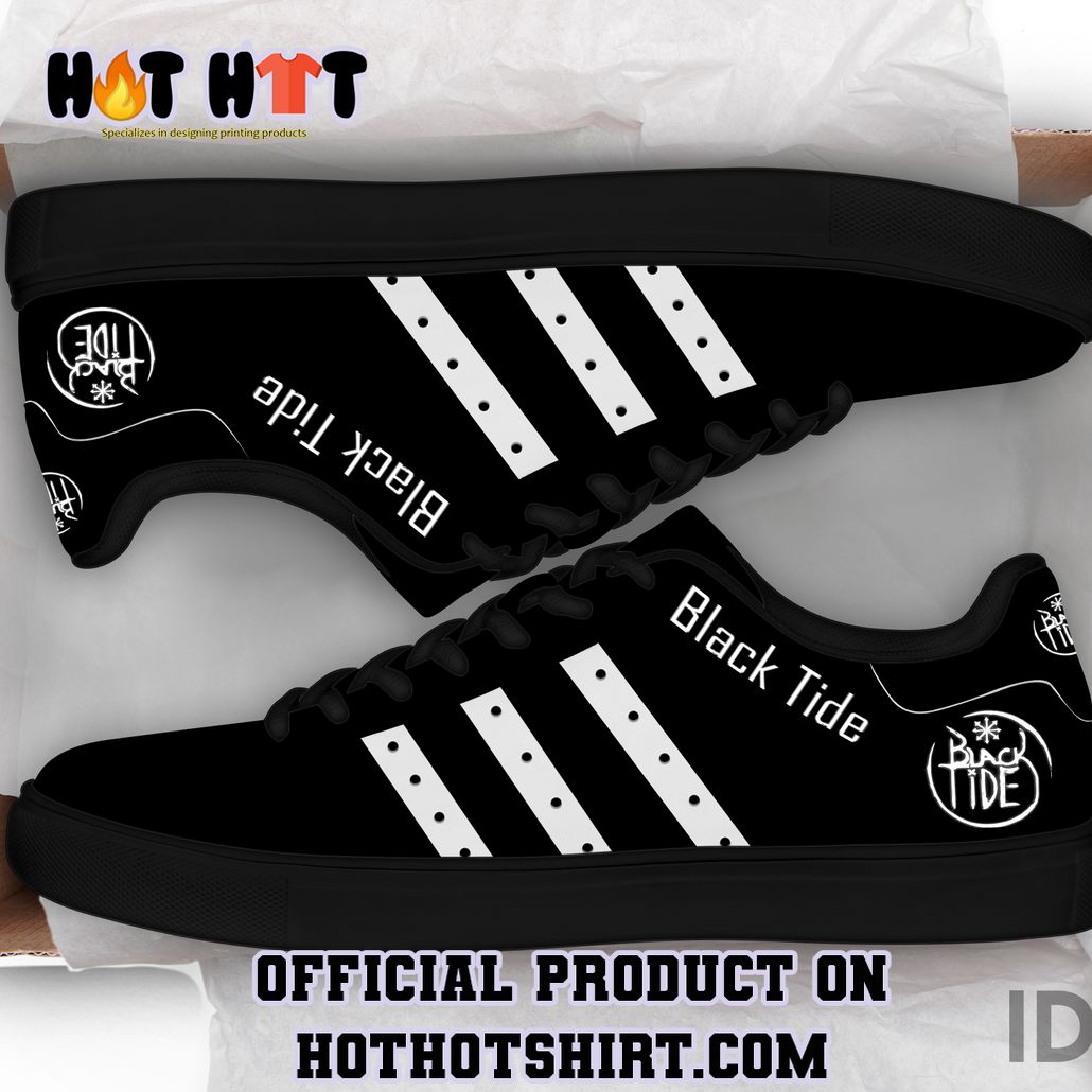 Black Tide Band Stan Smith Low Top Shoes