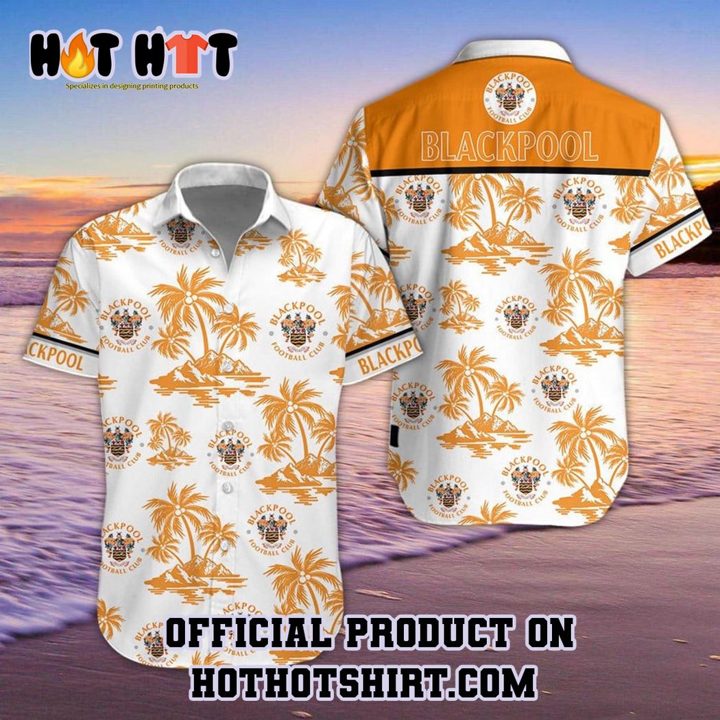 Blackpool FC EPL Palm Tree Hawaiian Shirt And Short