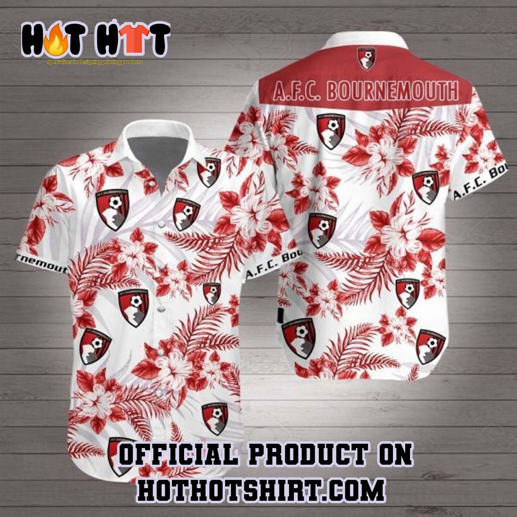 Bournemouth FC EPL Palm Tree Hawaiian Shirt And Short