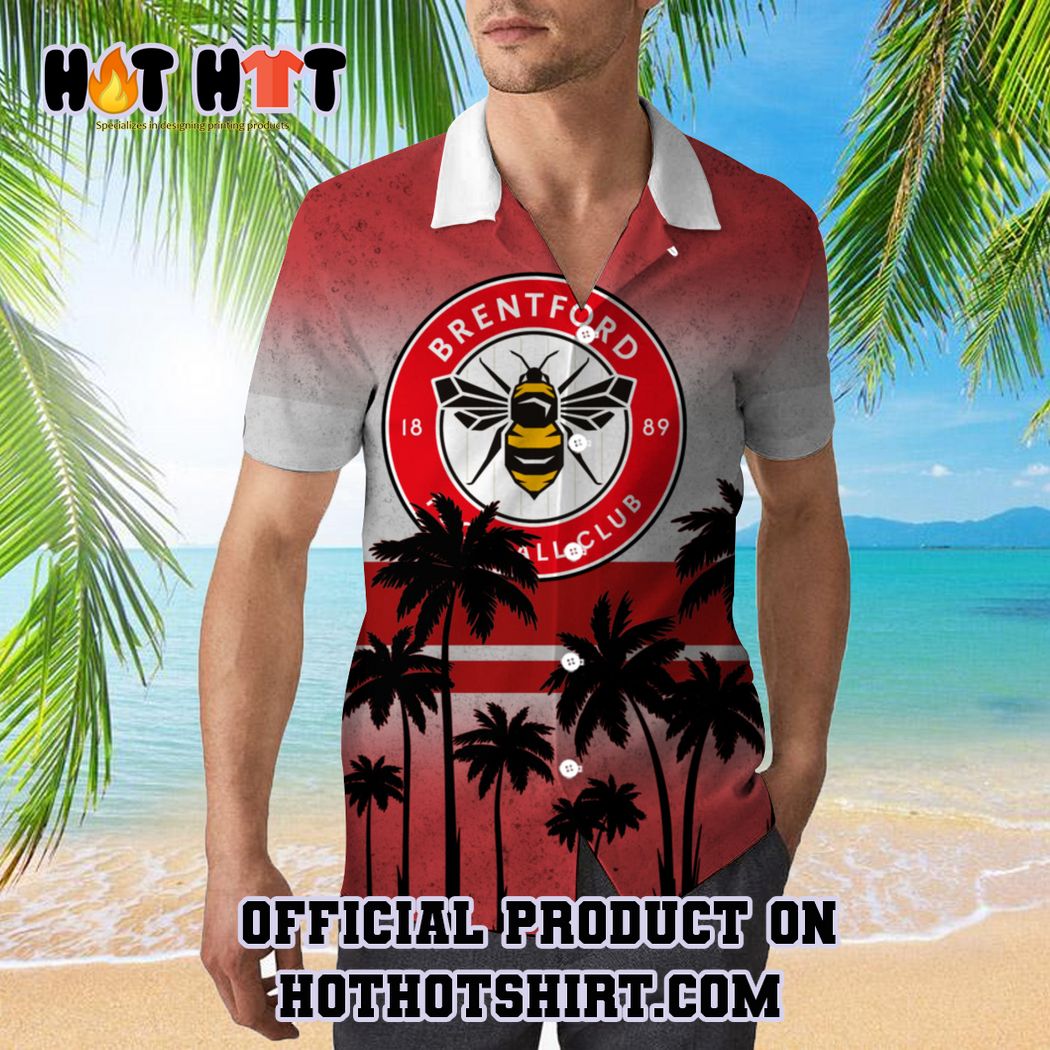 Brentford FC EPL Palm Tree Hawaiian Shirt And Short