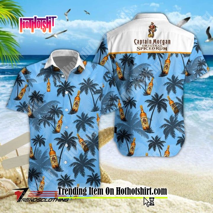 (Big Sale) Captain Morgan Palm Tree Hawaiian Shirt Beach Short