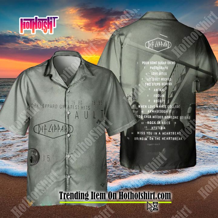 Def Leppard Vault Greatest Hits Aloha Hawaiian Shirt