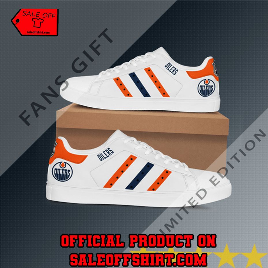Edmonton Oilers Custom Adidas Stan Smith Shoes