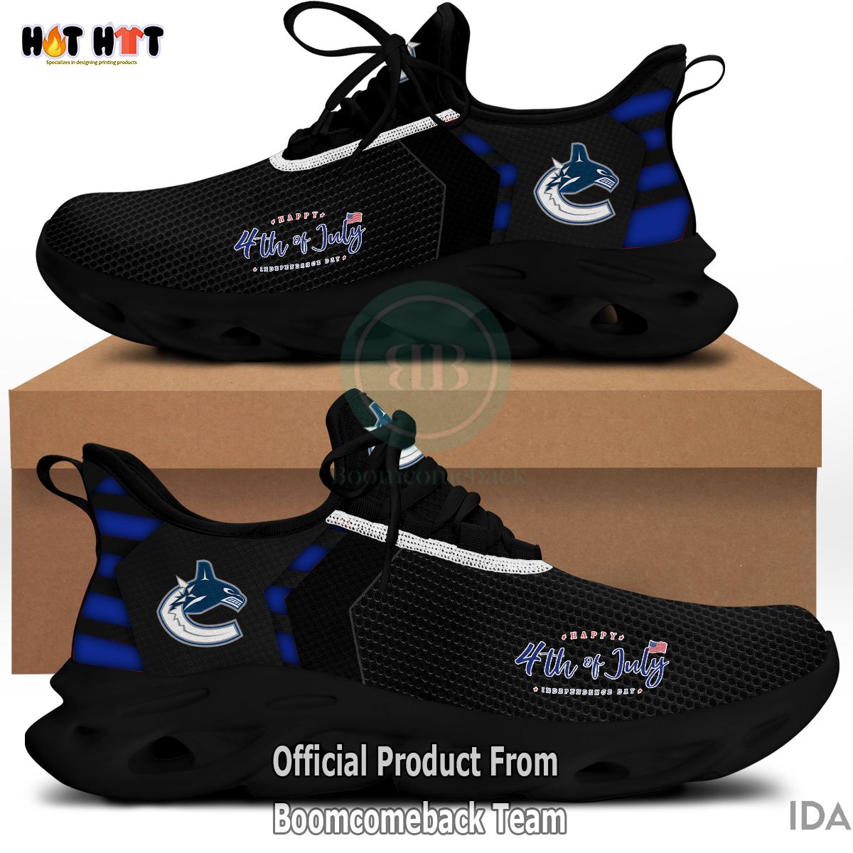 Happy Independence Day Vancouver Canucks Max Soul Shoes
