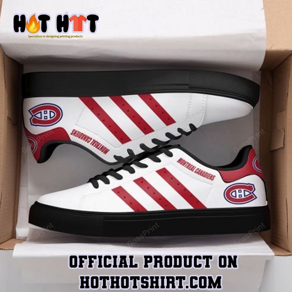 Montreal Canadiens White Red Adidas Stan Smith Shoes