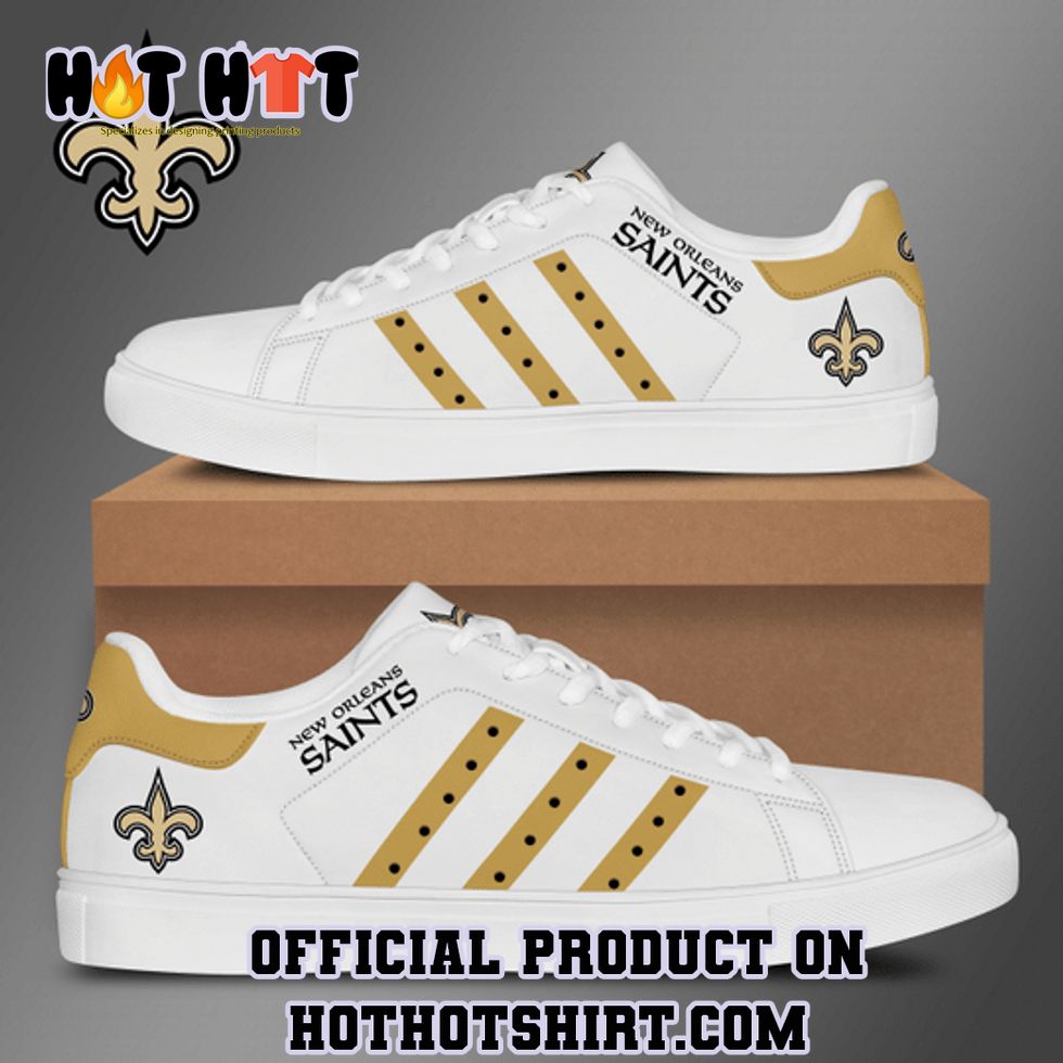 New Orleans Saints Custom Adidas Stan Smith Shoes