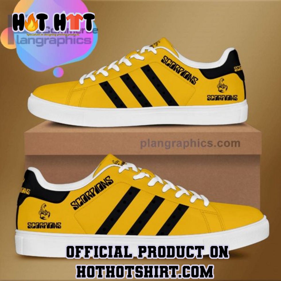Scorpions Yellow Black Adidas Stan Smith Shoes