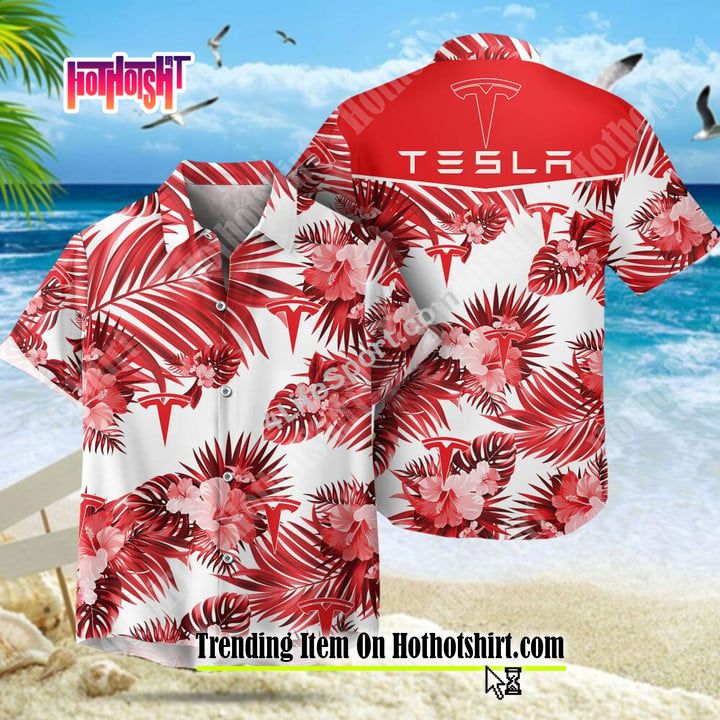 New Tesla Aloha Hawaiian Shirt Beach Short 2023
