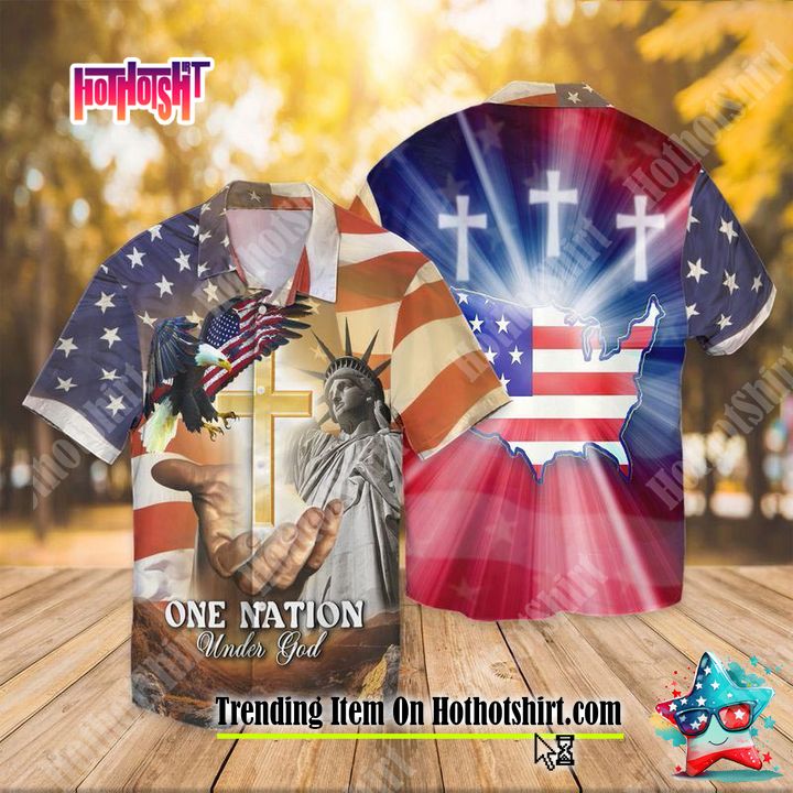4th Of July One Nation Under God Hawaiian Shirt 2023