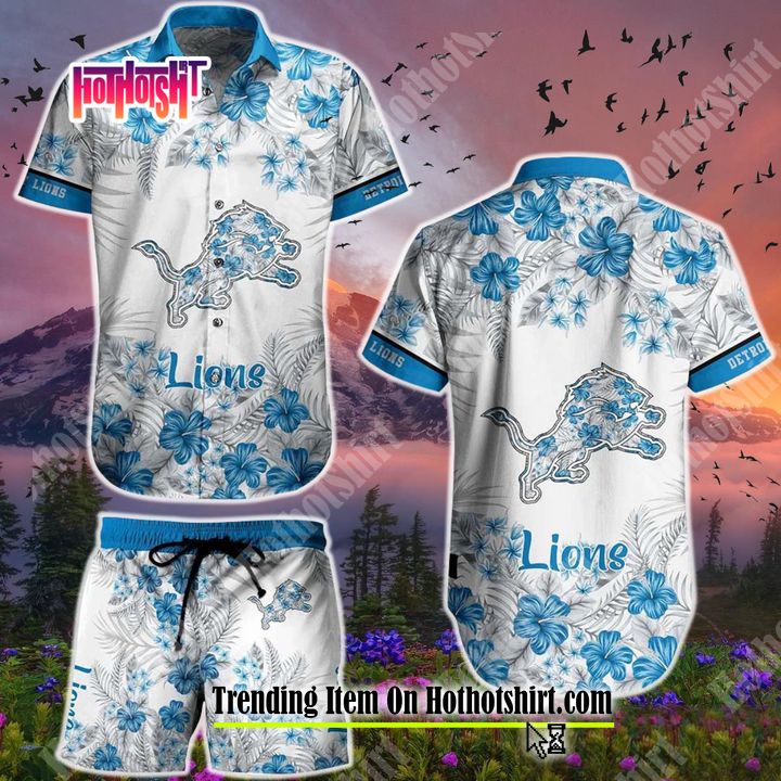 [Hot] Detroit Lions Flowers Hawaiian Shirt And Short