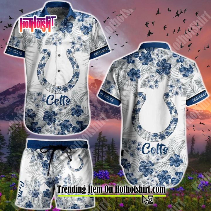 [Hot] Indianapolis Colts Flowers Hawaiian Shirt And Short