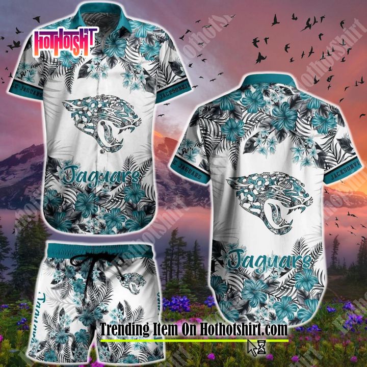 [Hot] Jacksonville Jaguars Flowers Hawaiian Shirt And Short