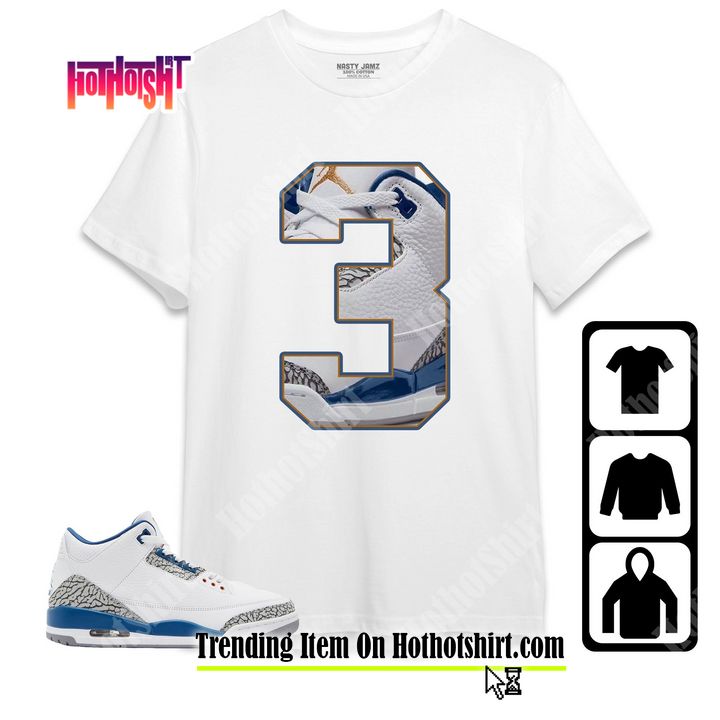 Jordan 3 Wizards Unisex Shirt, Kid, Toddles Number 3 CM3, Shirt To Match Sneaker