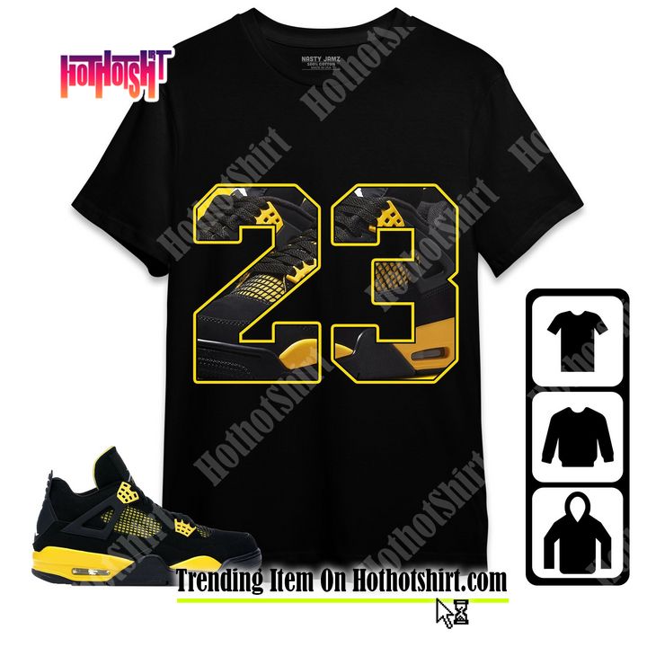 Jordan 4 Thunder Unisex Shirt, Kid, Toddles Number 23 CM4, Shirt To Match Sneaker