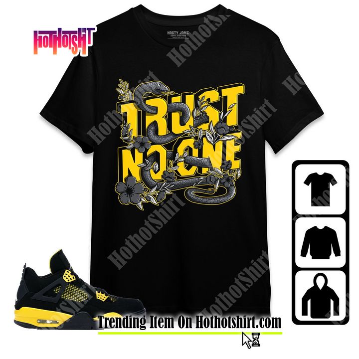 Jordan 4 Thunder Unisex Shirt, Kid, Toddles Trust No One Floral, Shirt To Match Sneaker