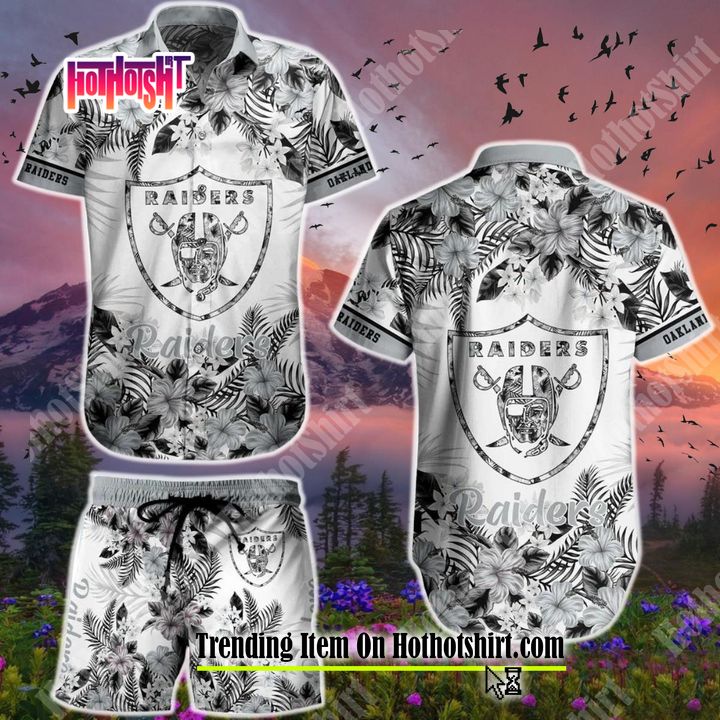[Hot] Las Vegas Raiders Flowers Hawaiian Shirt And Short
