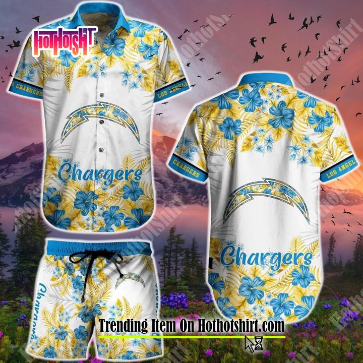 [Hot] Los Angeles Chargers Flowers Hawaiian Shirt And Short
