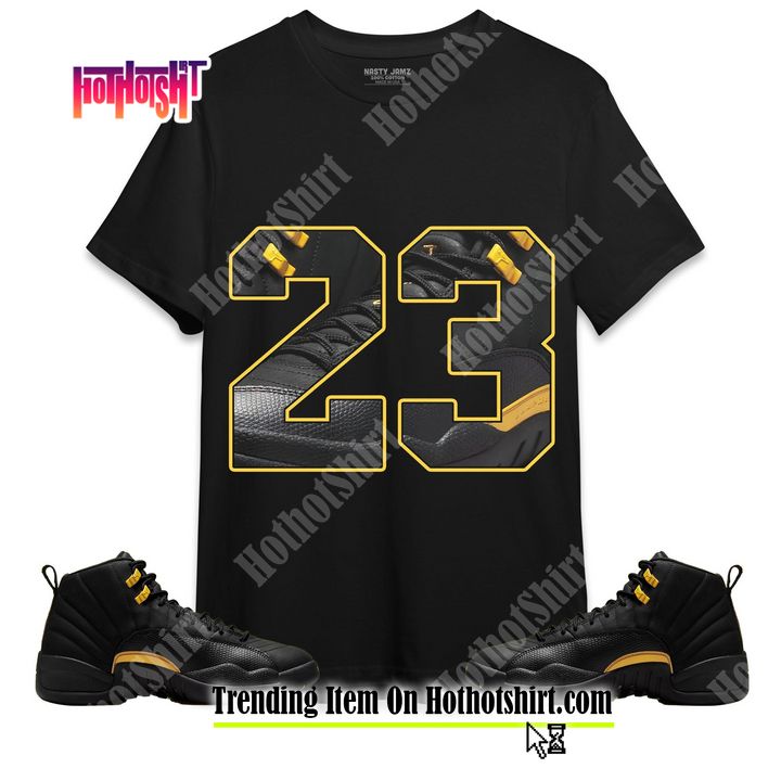 Number 23 CM12 Unisex Shirt Match Jordan 12 Black Taxi