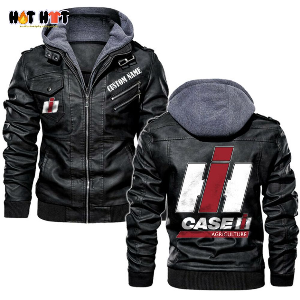 Personalized Name Case IH Leather Jacket