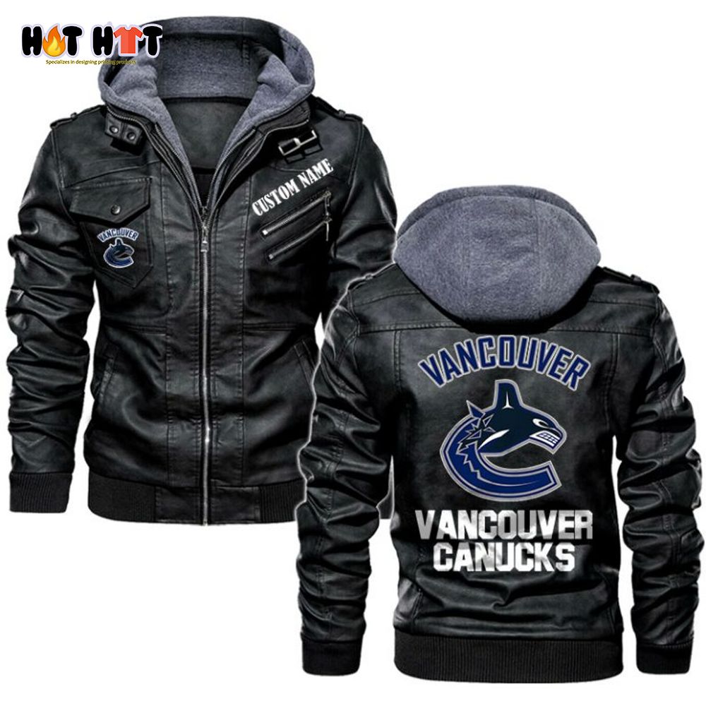Personalized Name NHL Vancouver Canucks Leather Jacket