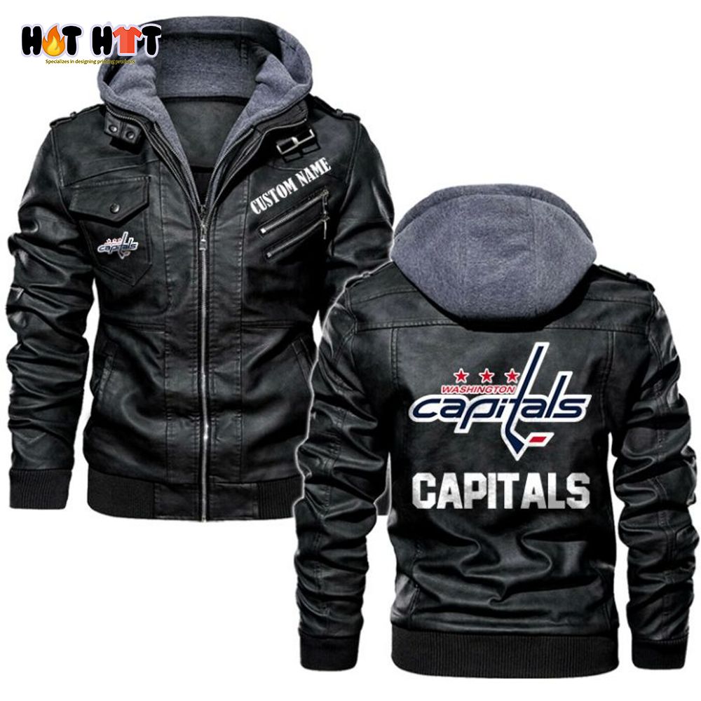 Personalized Name NHL Washington Capitals Leather Jacket
