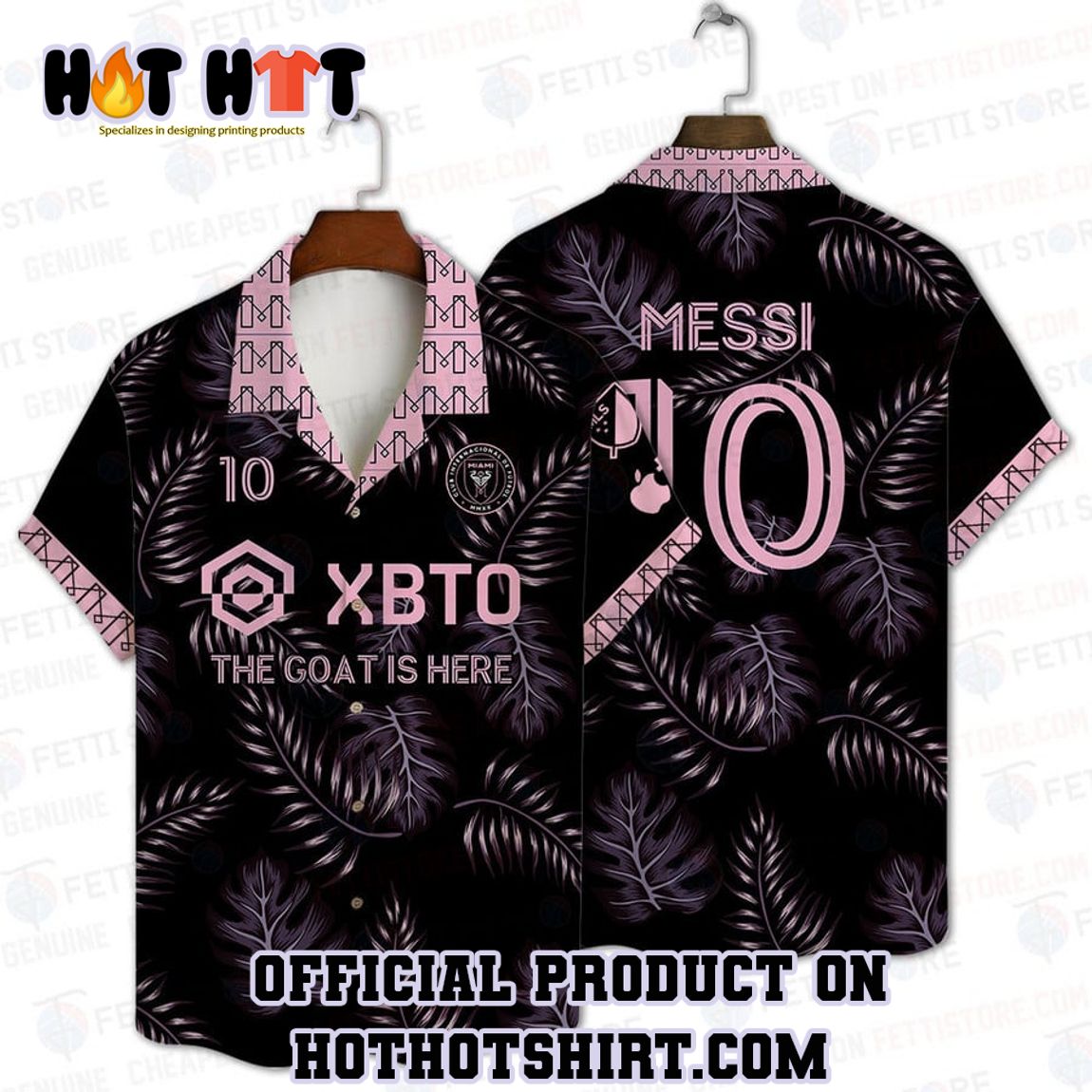 Inter Miami Leo Messi Black Hawaiian Shirt - Torunstyle