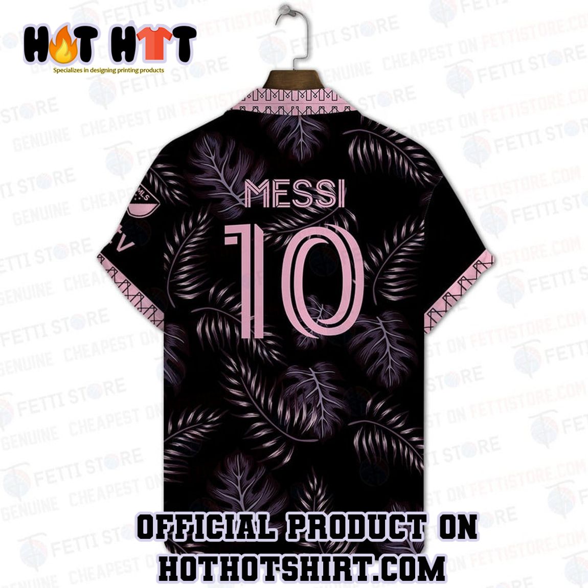 Inter Miami Leo Messi Black Hawaiian Shirt - Torunstyle