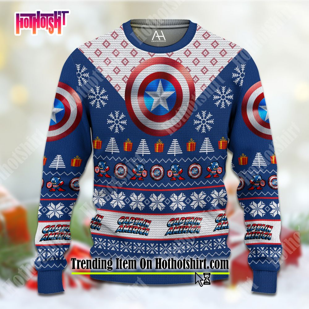 Captain america on sale ugly christmas sweater