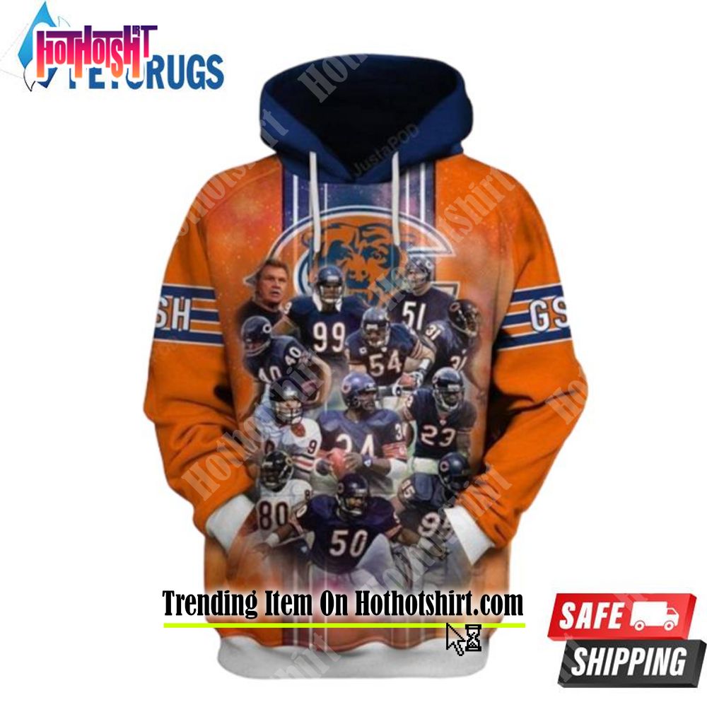 CHICAGO BEARS HALL OF FAMERS NFL FOOTBALL ALL OVER PRINT HOODIE
