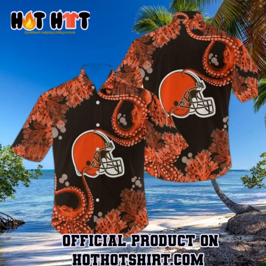 Cleveland Browns NFL Flower Funny Summer Beach Pattern Aloha