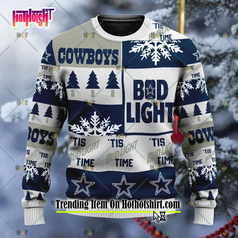 Dallas cowboys ugly sweater with lights sale