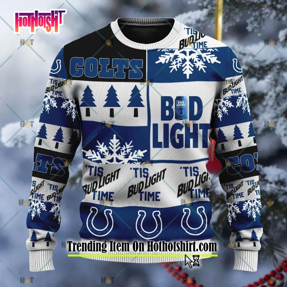 NEW Holiday Indianapolis Colts Bud Light Beer Ugly Christmas Sweater