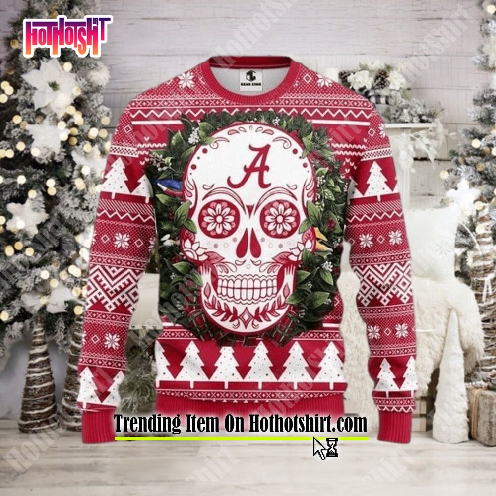 NFL New Orleans Saints Skull Flower Ugly Christmas Ugly Sweater –